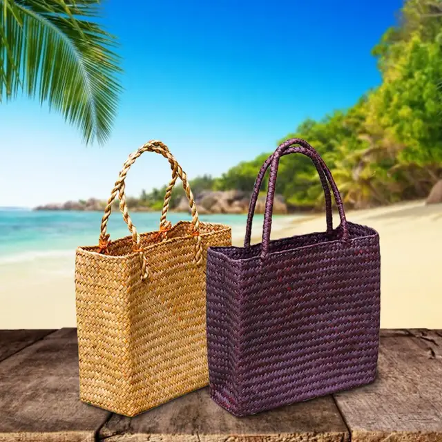 Handmade Woven Tote Straw Bag Large Shopping Hand Bags for Summer Beach Travel 6