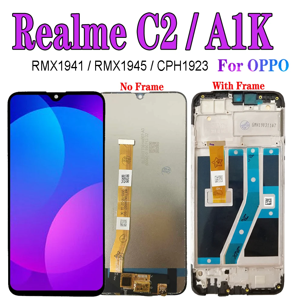 A1k Lcd For Oppo Realme C2 Lcd Display With Frame Rmx1941 Rmx1945