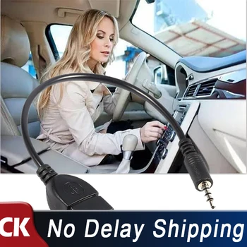 

2019 HOT USB Female to 3.5MM U Disk Connection Car CD Machine AUX Car Audio Adapter Cable Car Electronics Cables