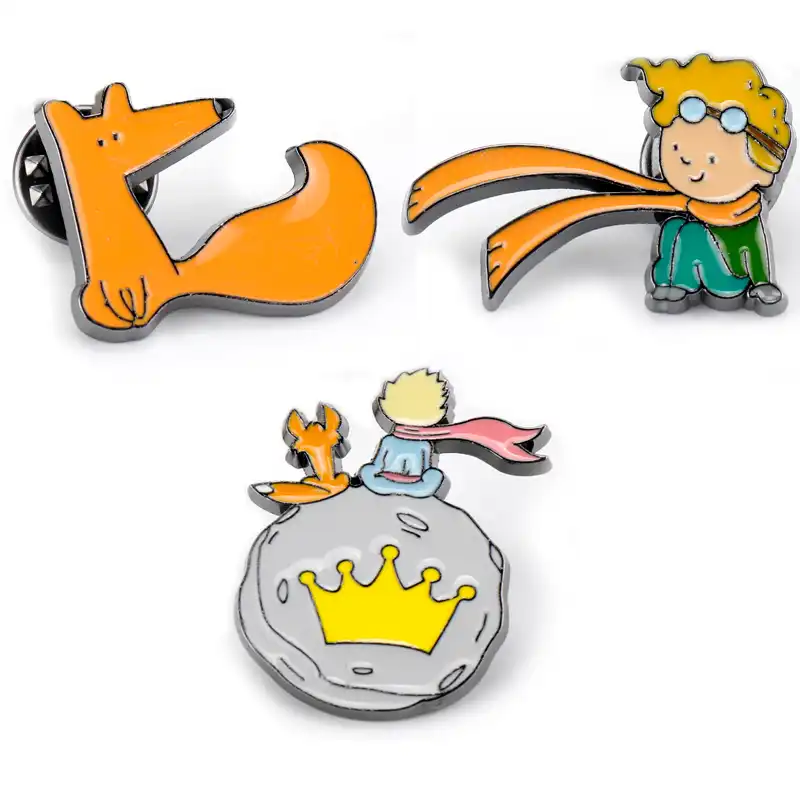 Le Petit The Little Prince Brooch Cute Fox Rose Crown Cartoon Enamel Pins For Clothes Backpack Personality Pin Jewelry Aliexpress