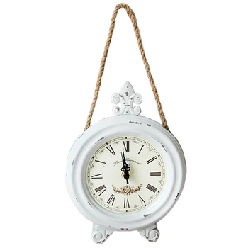 

New Vintage Wall Clock, Nostalgic Style Wall Clock, Home Wall Hangings, Round Wall Clock, Twine Wall Clock