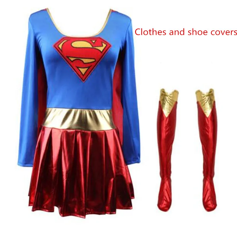 Женский взрослый Супермен Косплей камуфляж леди костюм для взрослых на Хэллоуин вечерние супер герой Волшебная героиня герой - Цвет: 3 Adult clothes shoe
