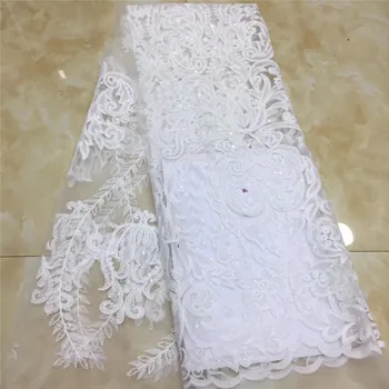

Latest beads sequins African Laces Fabrics Embroidered African French Lace Fabric Cheap African French Net tulle Lace Fabric