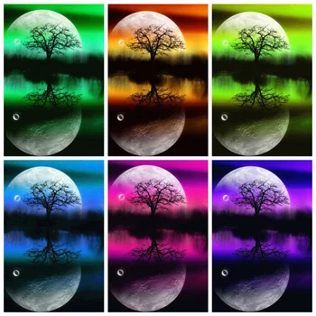 

HUACAN 5d Diamond Painting Full Square Moon Diamond Art Embroidery Tree Landscape Sale Mosaic Home Decoration