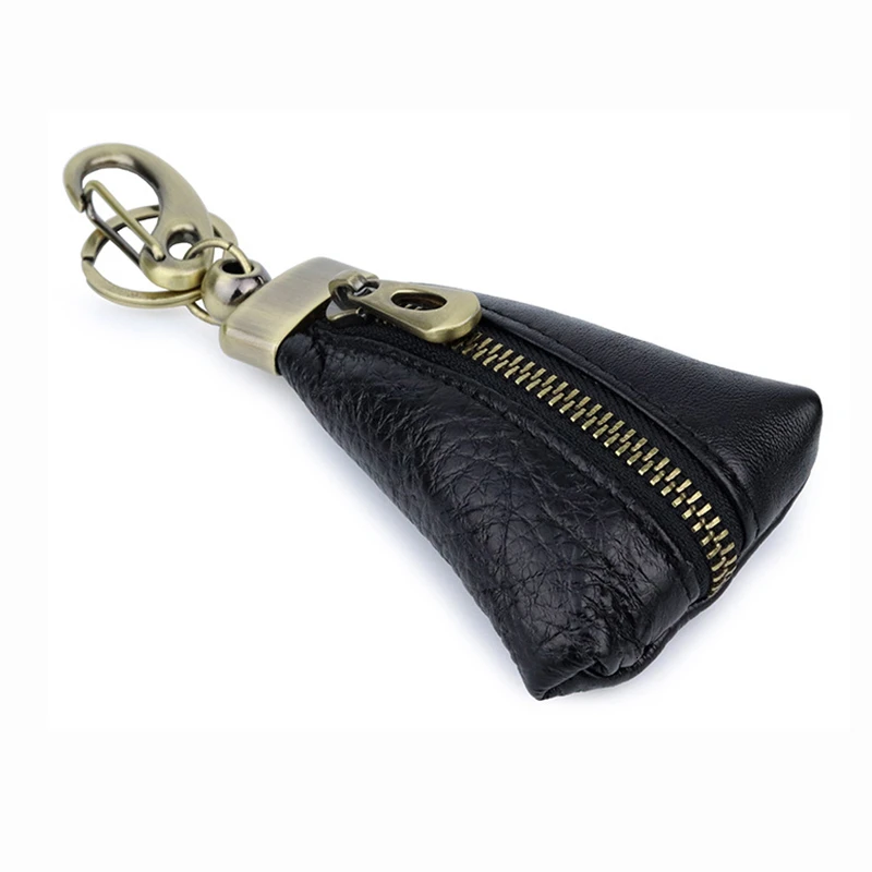 

Men Genuine Leather Key Wallets Zipper Key Purse Unisex Car Key Holders Buckle Key Case Housekeeper Holder Men Key Organizer