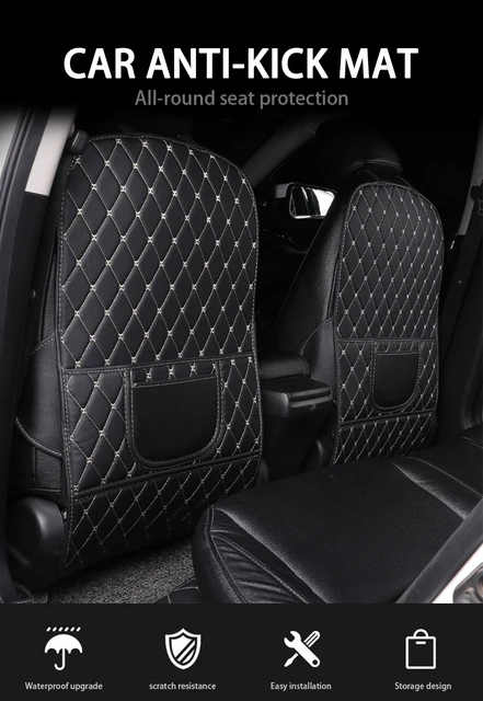 Pu Leather Car Anti-kick Mats Auto Seat Back Protector Cover Car Back Seat  Organizer With Storage Pockets Interior Accessories - Anti-child-kick Pad -  AliExpress