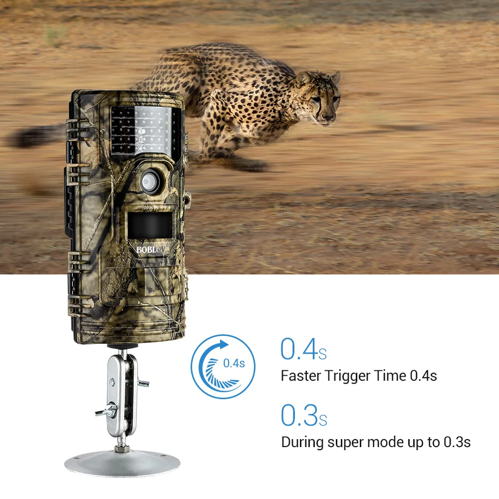 BOBLOV CT006 Trail Camera 20MP 1080p 30fps Scouting Night Vision Trail Hunting Camera CamWildcamera Wild Surveillance Wildlife