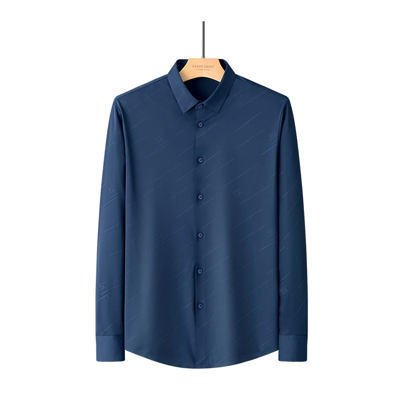 

Men's Long Sleeve Shirt Diagonal Stripe Printed Shirt Without Front Pocket Comfortable Soft Fabric Casual Men's Long SleeveShirt