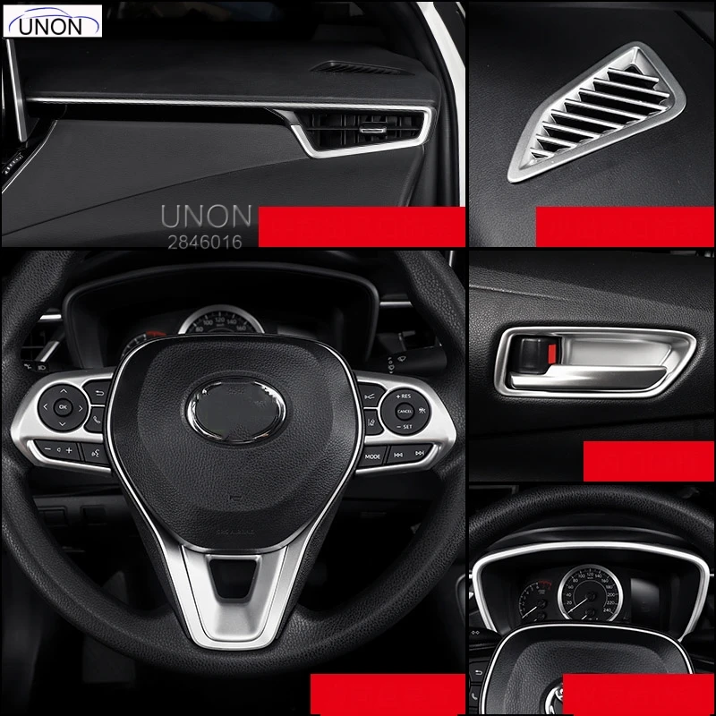 

21pcs Window Switch reading lamp cover for Toyota Corolla 2019 2020 Interior ABS electroplated Sliver Cover Car Decoration