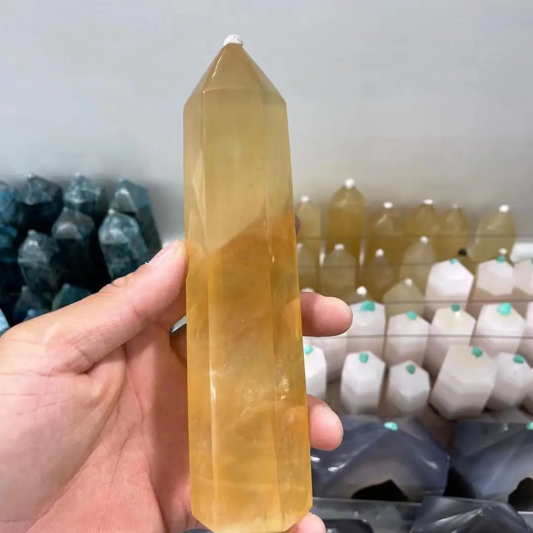 

600-1300g Natural Iceland SPAR crystal rod point healing 1