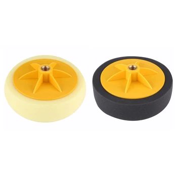 

2 Pcs 6 Inch/15cm Car Polishing Waxing Pad Sponge M14 Wheel Polishing Waxing Pad Kit Tool, Yellow & Black
