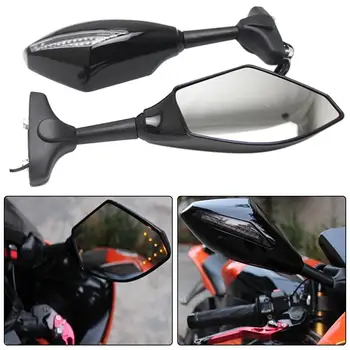 

2Pcs Motorcycle Handlebar Mount Rearview Mirror with LED Turn Signal Lights 2019