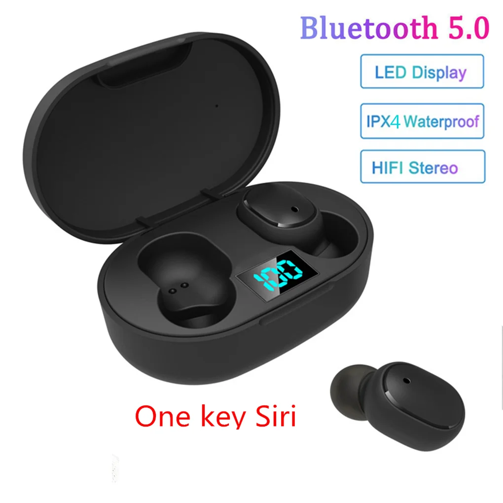 E6S TWS Bluetooth 5,0 беспроводные наушники для Redmi наушники светодиодный дисплей Bluetooth V5.0 наушники с микрофоном для iPhone huawei