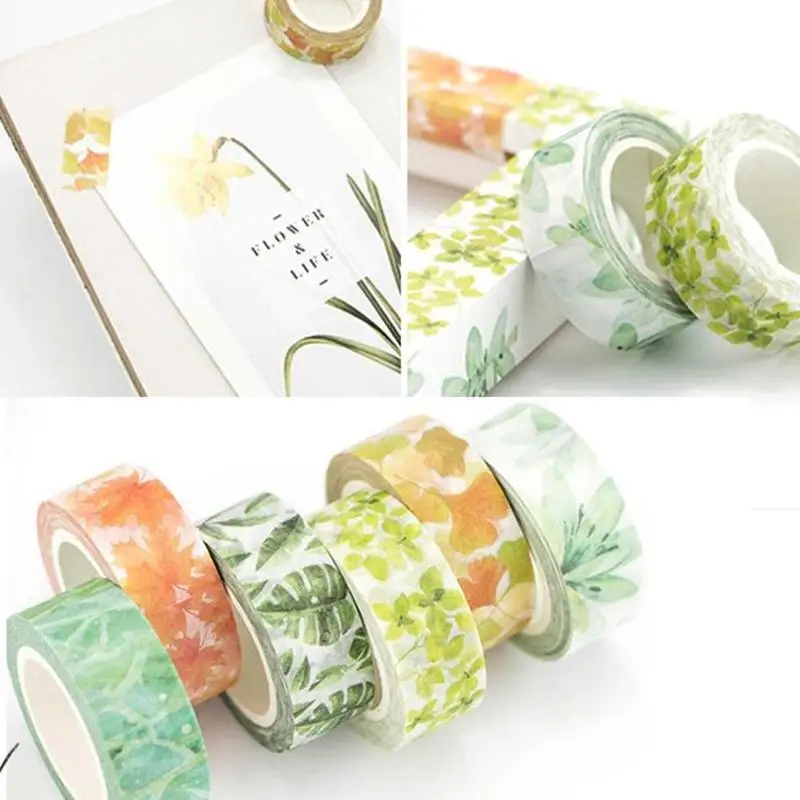 

Romantic Floral Paper Washi Tape 1.5cm * 7m Japanese Paper Tape Tear And Paper Tape Flowers Print Tape Stationery Supplies