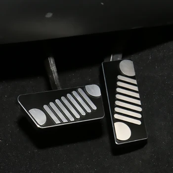 

Aluminum Alloy Accelerator Brake Pedal Protector Cover Set for 2/4Door 2009-2016 Left-Hand Drive Jeep Wrangler JK