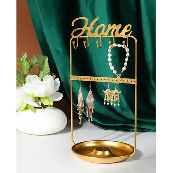 

1 Pc Tabletop Jewelry Tree Stand Organizer 3in1 Necklace Organizer Display Bracelet Earrings and Ring Tray Jewelry Holder