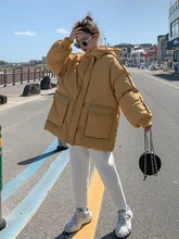 2021 Padded jacket Blue down women short bread thick bf Harajuku student padded jacket winter coat women elegant