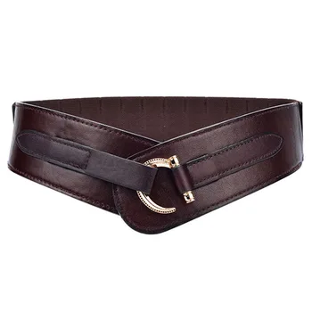 

Women Belt Waistband Wild Fashion Faux Leather Strap Buckle Retro Elastic