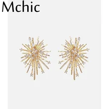 Mchic изысканные роскошные шикарные циркониевые серьги-гвоздики в форме растения очаровательные Медные Серьги дропшиппинг для женщин Bijoux En Argent S925 Post