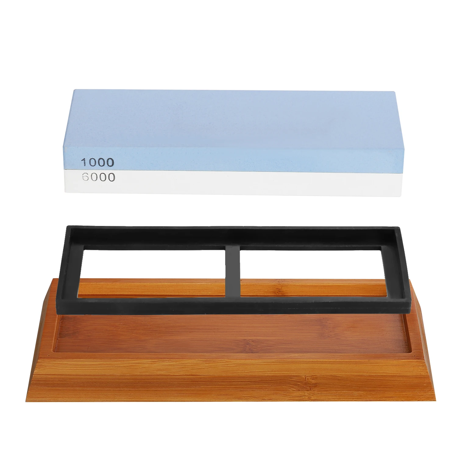 Schleifhilfe 1000/6000 Bambusbasis кёрнунг 180 × 60 × 30 мм Doppelseitiger Schleifstein Abziehstein Wetzste Silikonhalter