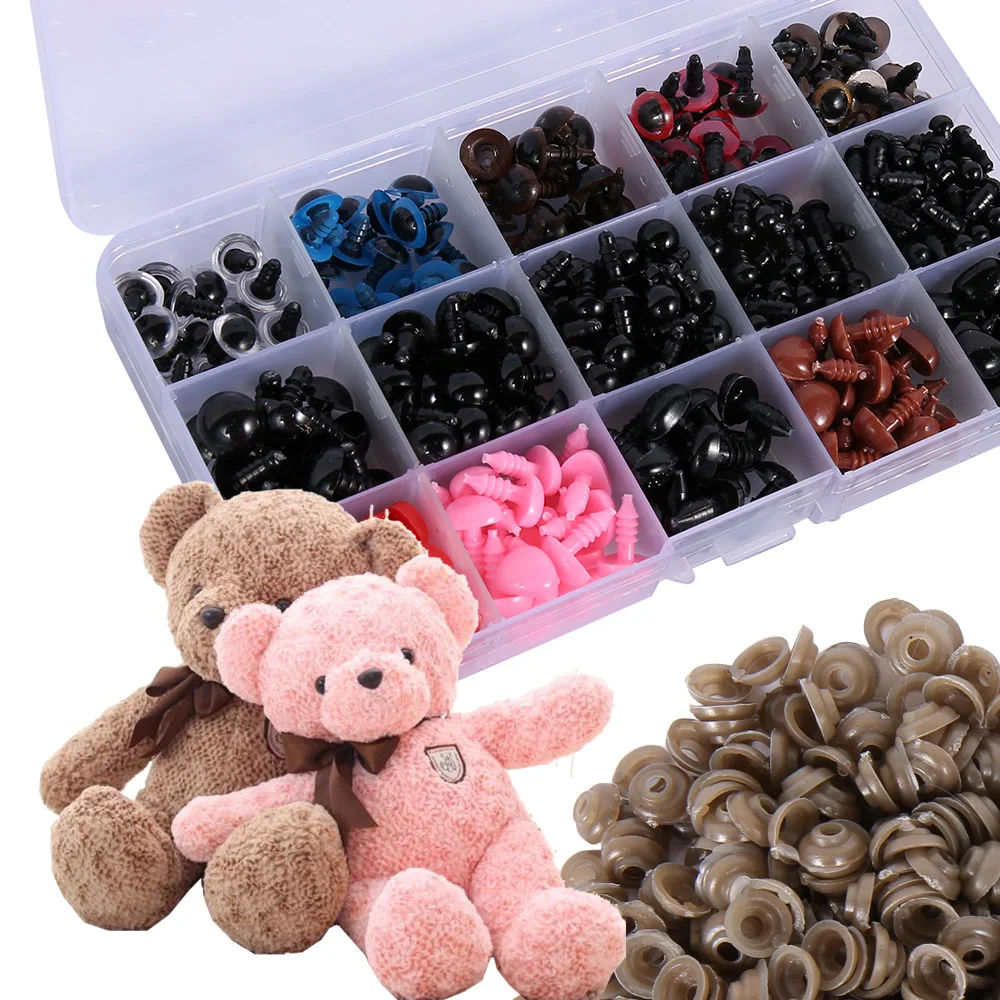 752Pcs/Pack Dolls Plastic Safety Eyes Triangle Noses For Teddy Bear Toys Kids Buttons Dolls Eyes Nose DIY Crafts Accessories
