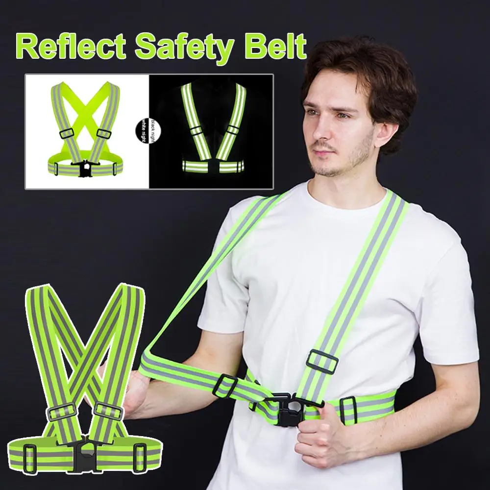 Green/Orange/Red High Visibility Reflective Safety Vest Belt Gear Safe Night 