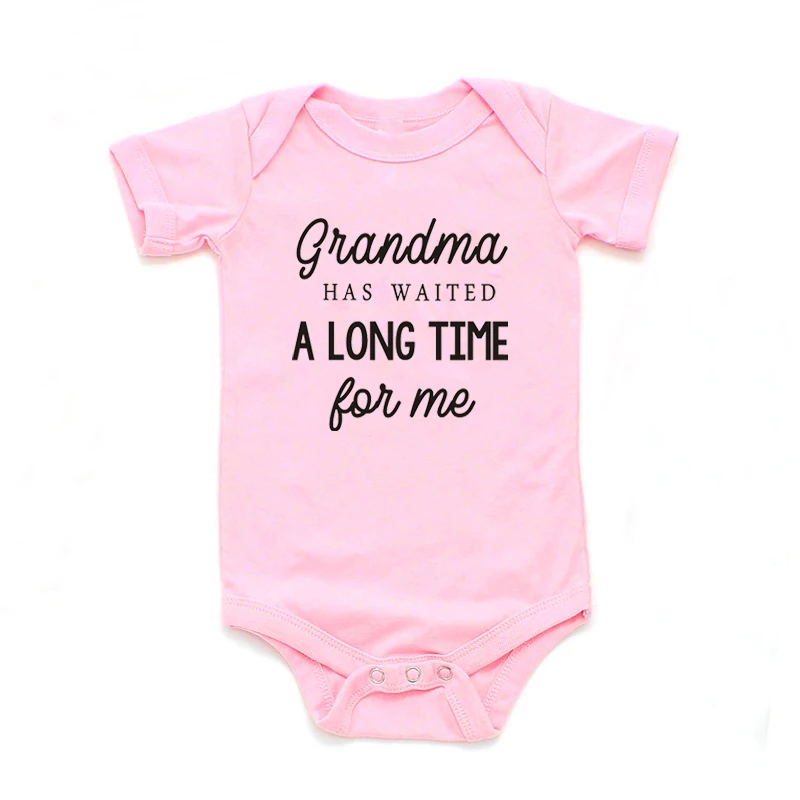 Grandma Waited A Long Time for Me Baby Girls Boys Jumpsuit Newborn Cotton Bodysuits Summer Kids Cute Clothes 0-24Months 5