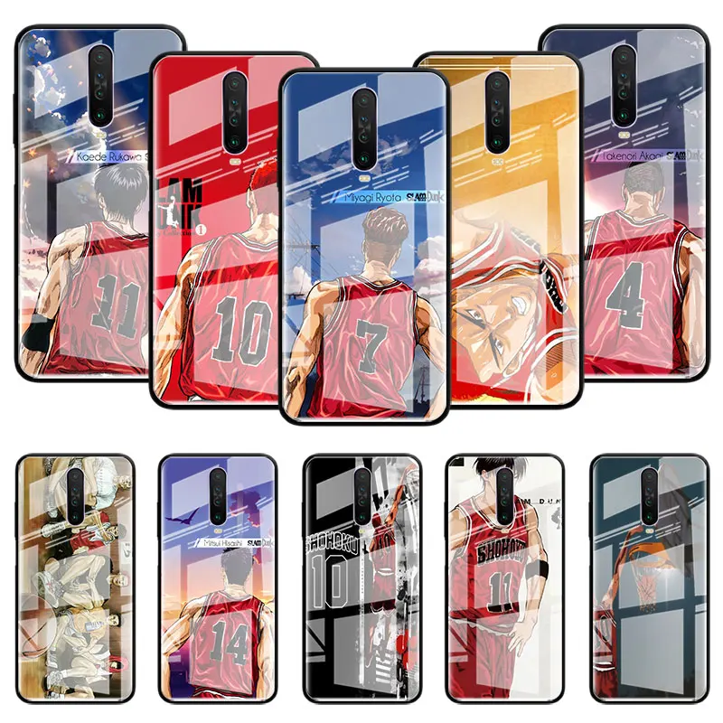 Slam Dunk Anime Glass Case For Samsung Galaxy S20 FE S10 S9 S8 Plus Note 20 Ultra 10 Lite 9 8 Mobile Phone Bag Cover Capas | Мобильные
