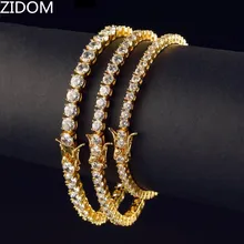 Для мужчин/Для женщин в стиле «хип-хоп» цепи из нержавеющей стали браслет Высокое качество AAA циркон 3/4/5 мм теннис цепи браслеты в стиле хип-хоп ювелирные изделия Прямая