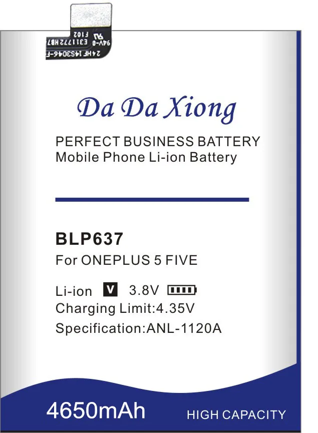 Аккумулятор BLP637 4650 мАч для телефона Oneplus 5 5T One Plus 1 + сменный аккумулятор высокого
