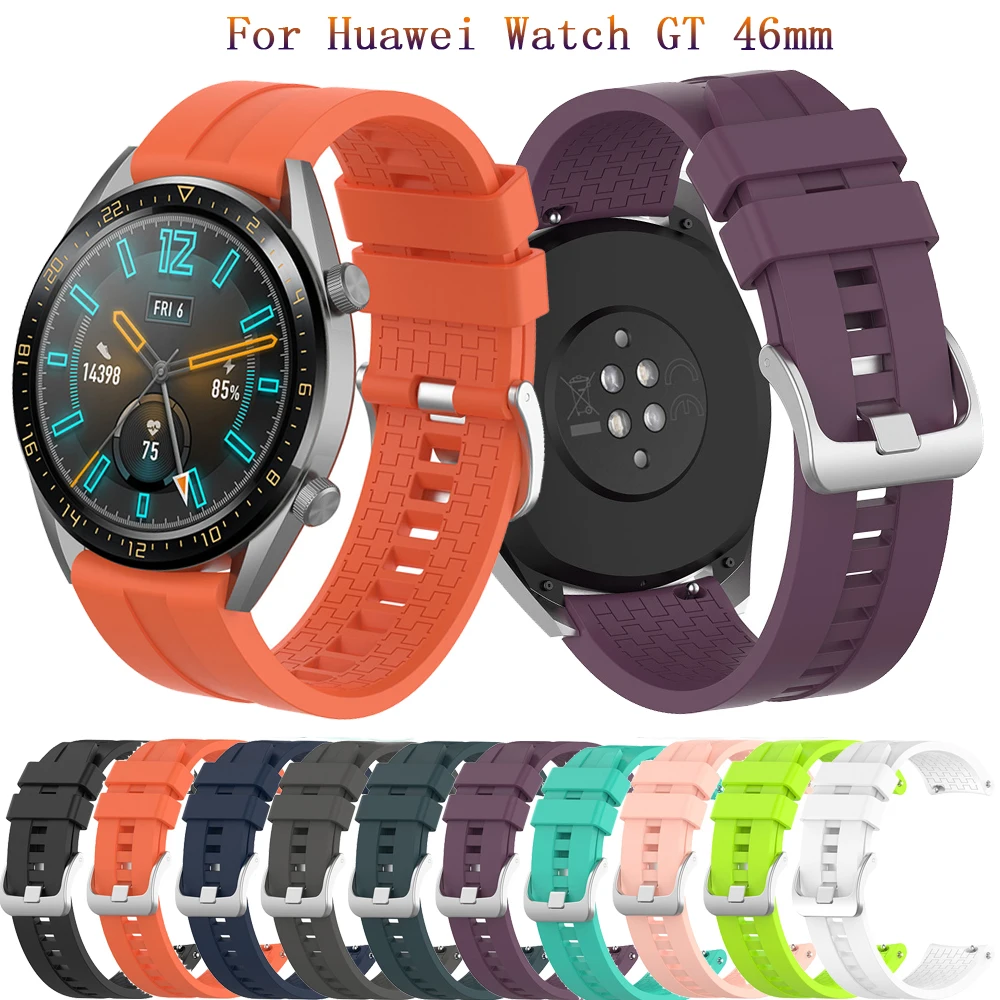 Ремешок для наручных часов Huawei Watch GT 46 мм мягкий силиконовый спортивный браслет