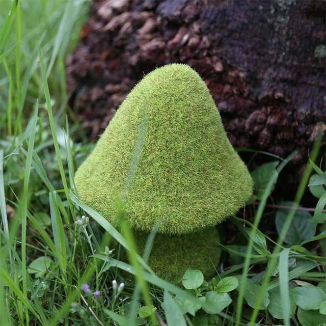 203F Kültéri Udvar Szimulációja Zöld Pelyhesítő Mushroon Szobrok Mesterséges Mohás Fű Gyanta Figurák Otthoni Kerti Dísz - Image 2