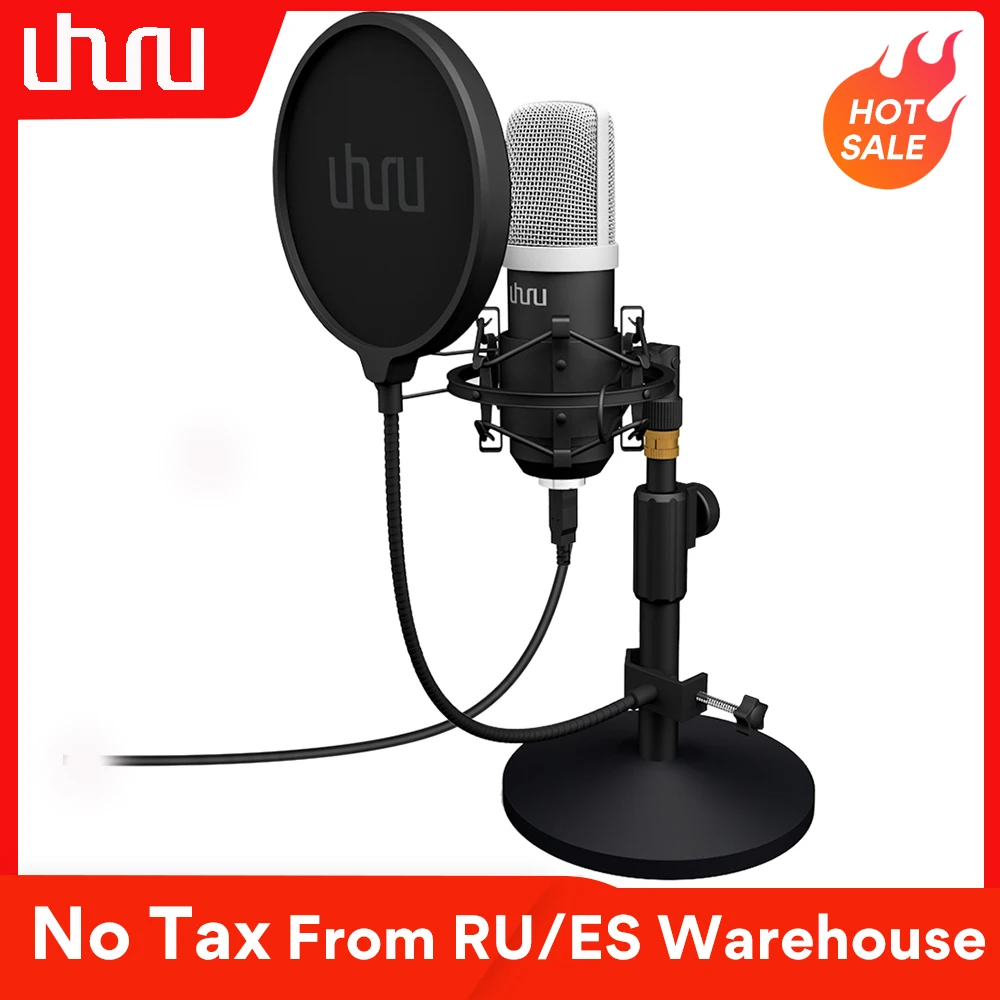 USB микрофон UHURU UM910 192 кГц/24 бит конденсаторный Подкаст для Plug & Play компьютерный игр