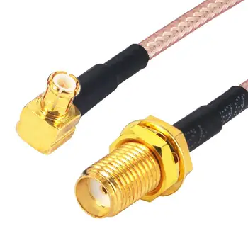 

100 Pieces SMA female bulkhead to MCX male rightangle RF cable assembly RG316 20cm