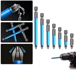 7Pcs Magnetic Anti-Slip Drill Bit Magnetic PH2 Bits Set Hand Tools Anti Slip Electric Hex Shank Screwdriver Drill Bit 25mm-150mm