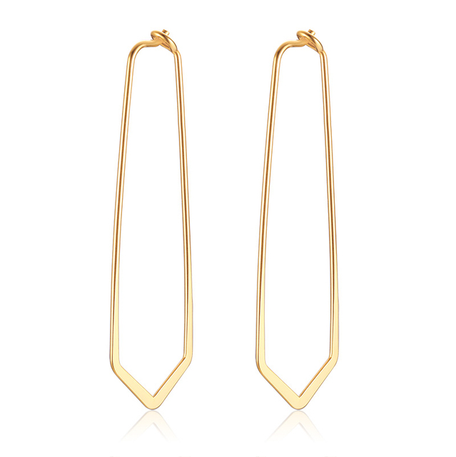 Geometric Hoop Earrings for Womens Girls Stainless Steel Minimalist Elegant Earings