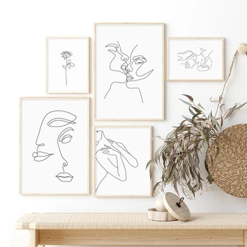 

Abstract Lady Line Drawing Canvas Painting Picture Home Decor Nordic Wall Art Figure Body Hand Posters and Prints for Bedroom