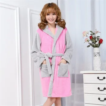 

cosplay Animal Rabbit Donkey Panda Winter Robe with Hood Women Men Flannel Warm Hooded Bathrobe Nightgown Long Fleece Robes