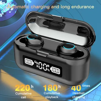 

Wireless Bluetooth 5.1 Earphones 2200mAh Charging Box Power Display Touch HIFI Stereo Sports IPX7 Waterproof Sweat-proof Headset