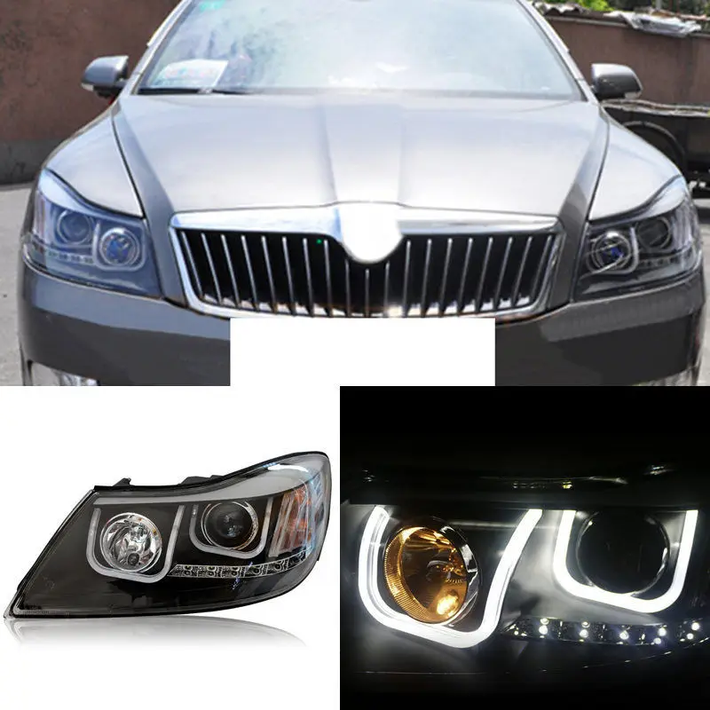 Для Skoda Octavia 2010 2011 2012 Автомобильная передняя фара в сборе с светодиодный DRL Bi-xenon
