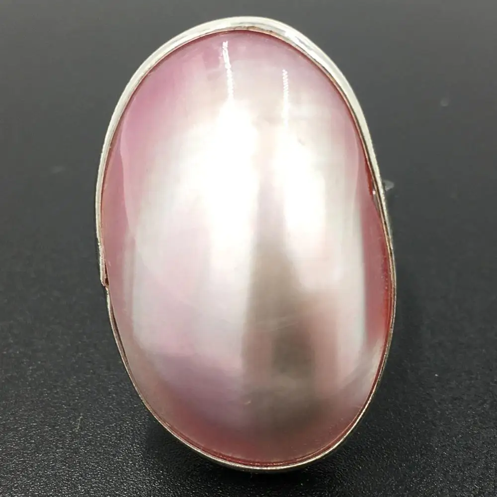 Бесплатная доставка модное 1 шт Розовое перламутровое кольцо для женщин и мужчин