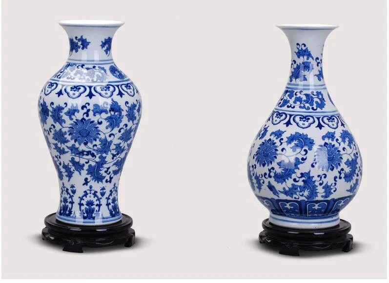 Современная Цзиндэчжэнь керамическая синяя и белая фарфоровая ваза украшения для дома гостиной украшения офисная мебель ремесла Искусство