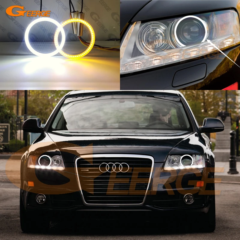 For Audi A6 S6 RS6 C6 Xenon headlight Ultra Bright Day Light turn signal  light SMD LED Angel Eyes Halo Rings kit Car Accessories|Car Light  Accessories| - AliExpress