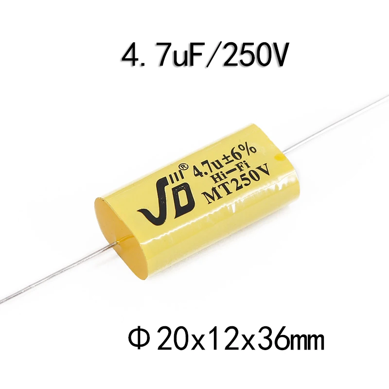 

1pcs Frequency divider nonpolar capacitance polypropylene capacitance axial audio capacitance tweeter capacitance 250V4.7uF