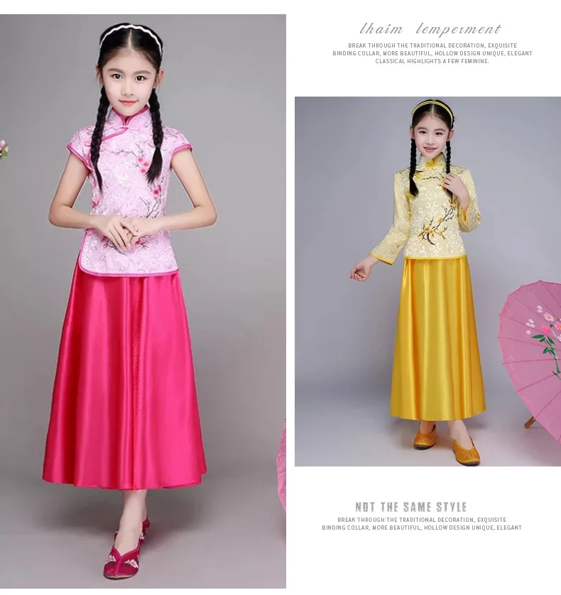 Cheongsam/детский летний стиль; Детский костюм в китайском стиле; Модный комплект из двух предметов в китайском стиле; Cheongsam Cheong