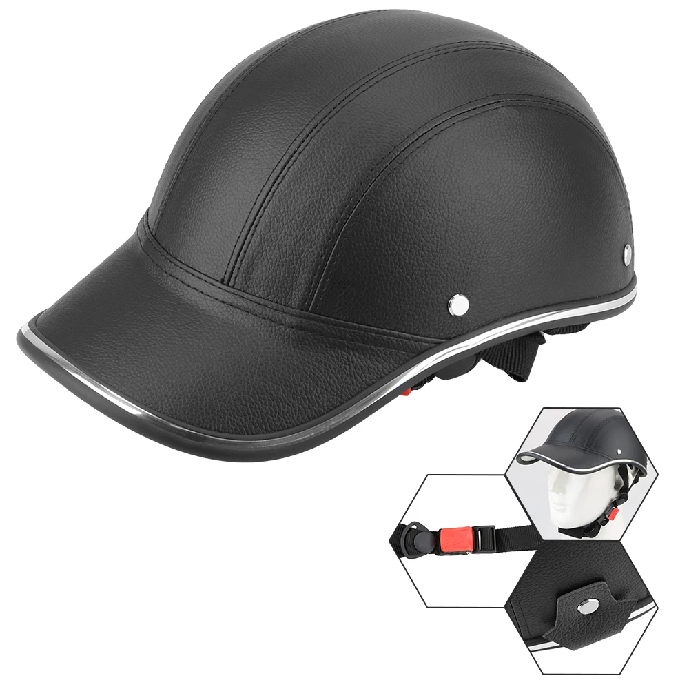 

For Cafe Racer Chopper Scooter Half Face Vintage Summer Cap Baseball Cap Style Safety Hard Hat Motorcycle Half Helmet