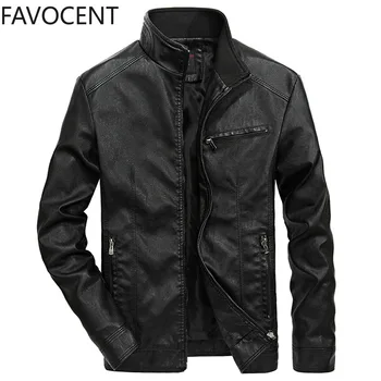 

Men's Casual PU Leather Jacket Slim Fit Plus Size Spring and Autumn Thin Men's Motorcycle Leather Jacket Casual Mens Fur