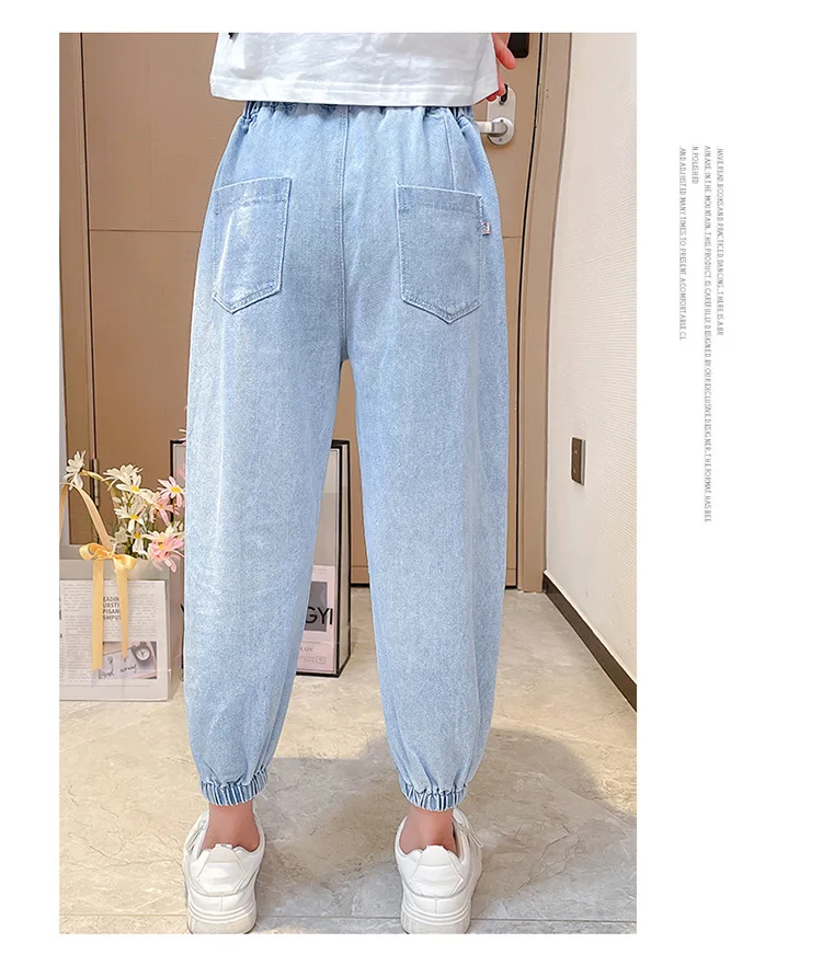 let Senator Teasing 2021 summer baby girls heart cloth Blue Jeans Kids teenager Denim loose  Pants Toddler Capri Trousers 3 6 7 8 9 10 11 12 years _ - AliExpress Mobile