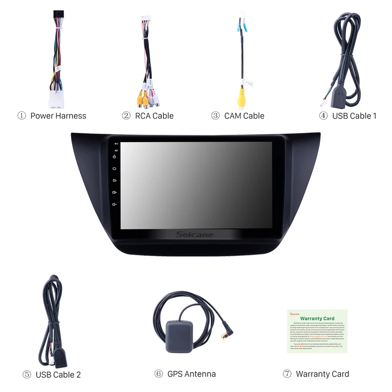 Sale Seicane Android 8.1 9 inch 2Din Car Radio stereo GPS Navi Head Unit Player For Mitsubishi lancer ix 2006-2010 Including frame 4