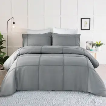 

3Pcs/Set Simple Craft Bar Gray duvet cover set duvet cover King size US Size duvet cover sets